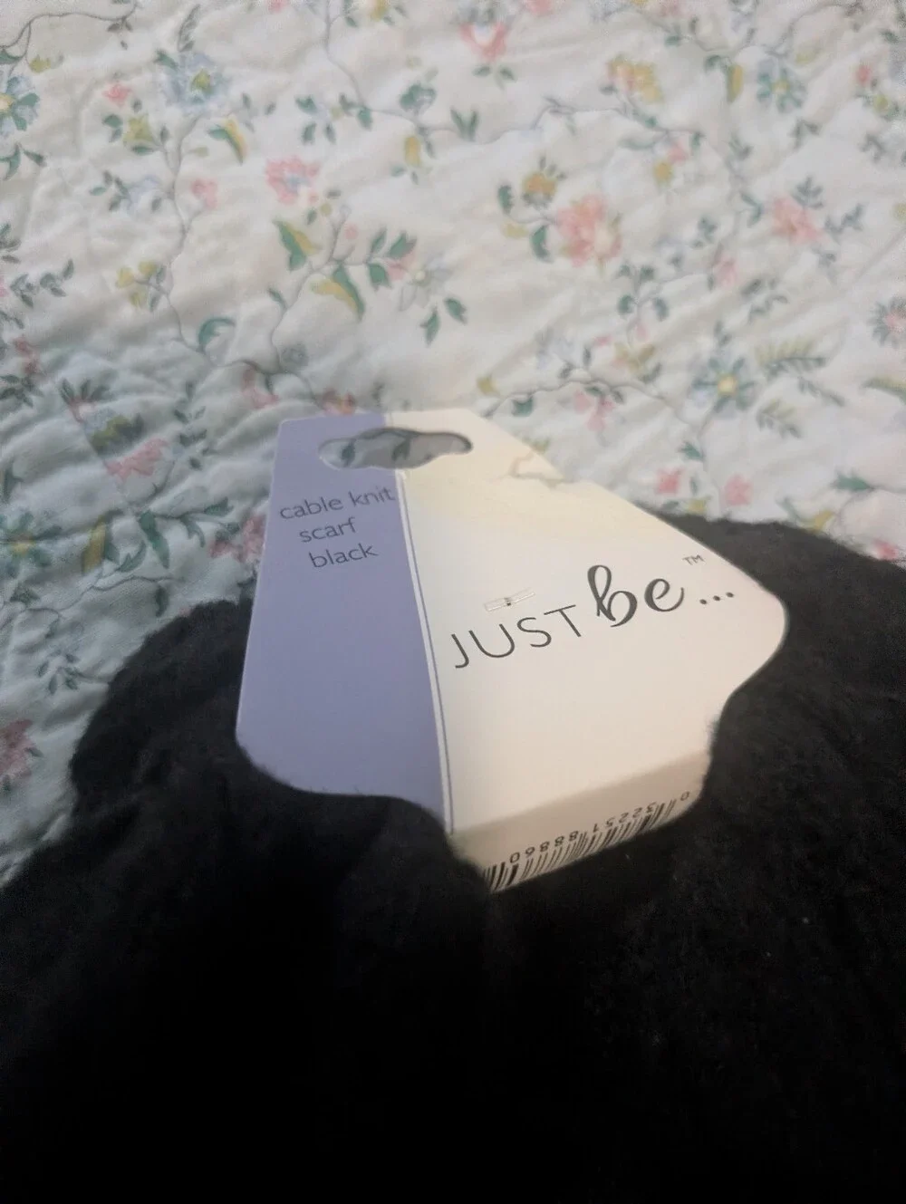 just be Black Knit Infinity Scarf